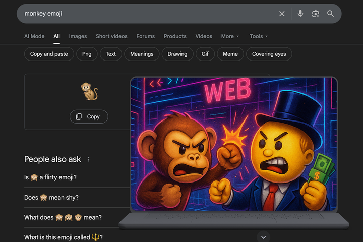 Google wants all your frogs. Zero-click search is devouring Emoji sites